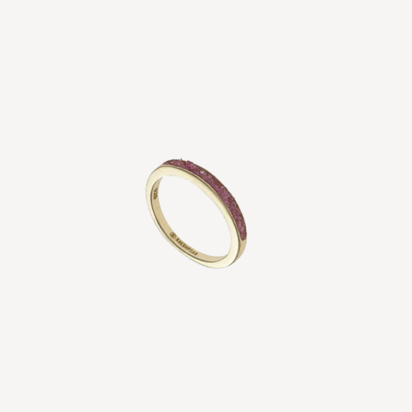 Anillo de plata de ley 925 bañado en oro de 18 k con piedras preciosas fucsia magari venezia