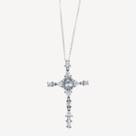 Shine Cross Necklace. Magari Venezia. Plata de Ley de 925. Circonitas Blancas.