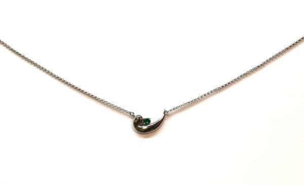 Collar gondola magari venezia plata de ley 925 con circonita verde