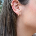 SNAKE EARRINGS STAR PIERCING STARS EARRINGS DORADO Y CIRCONITA NEGRA MAGARI VENEZIA