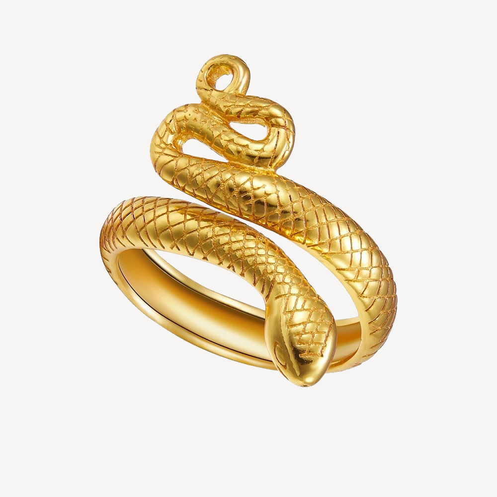 SNAKE RING ANILLO PLATA DE LEY SERPIENTE BAÑADO EN ORO 18K MAGARI VENEZIA