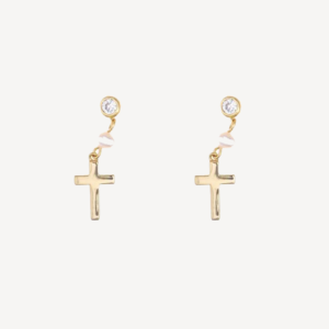 Mini-Cross Earrings. Plata de Ley de 925. Magari Venezia.