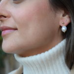 LOVELY PEARL EARRINGS PLATA DE LEY DE 925 BAÑADOS ORO 18K MAGARI VENEZIA PENDIENTES PERLA